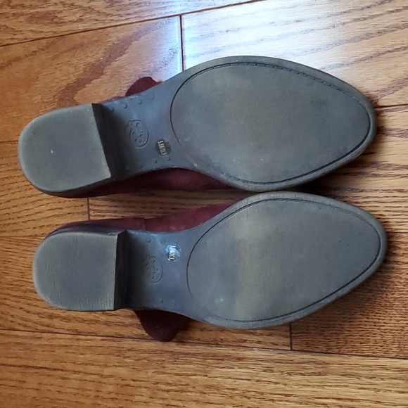 Lucky Brand Bremma Leather Maroon Suede Booties - Picture 3 of 8